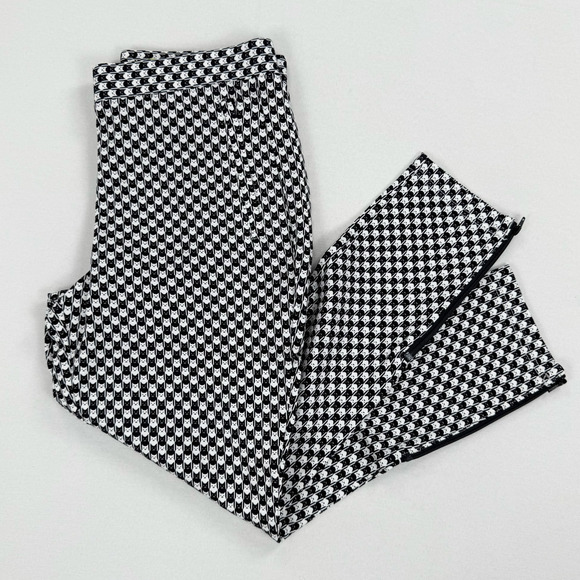 Betabrand Women's Pencil Dress Pant Skinny Leg Medium Petite Black White Cat - Picture 2 of 14